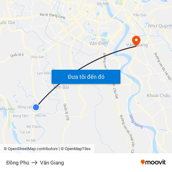 Đồng Phú to Văn Giang map