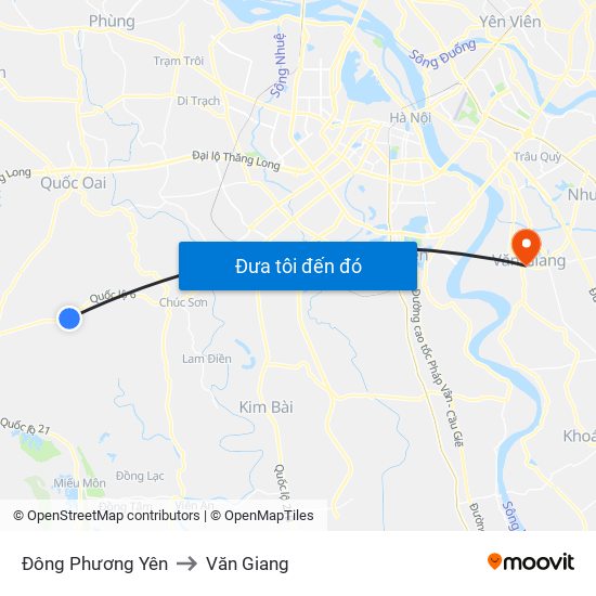 Đông Phương Yên to Văn Giang map