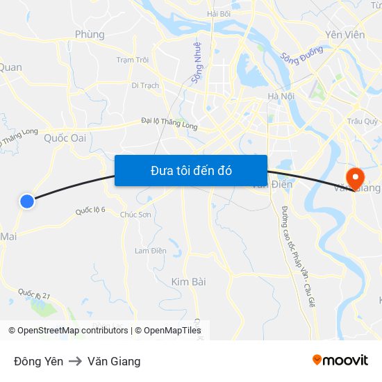 Đông Yên to Văn Giang map