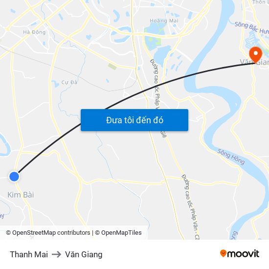 Thanh Mai to Văn Giang map