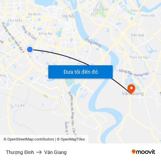 Thượng Đình to Văn Giang map