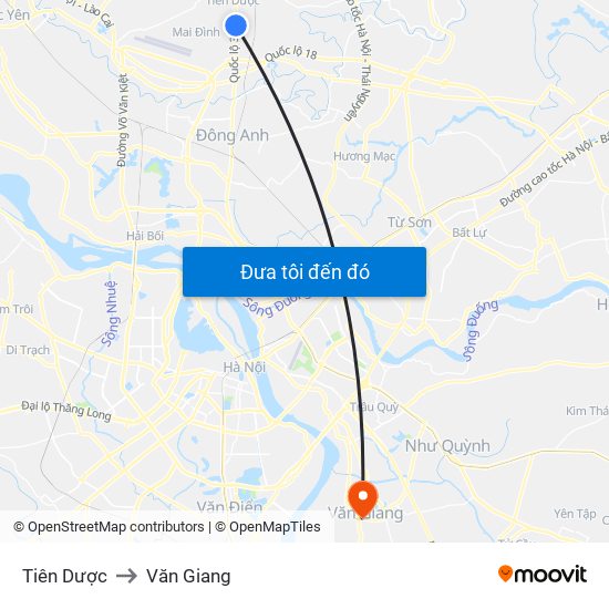 Tiên Dược to Văn Giang map