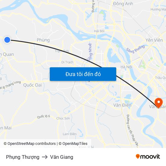 Phụng Thượng to Văn Giang map