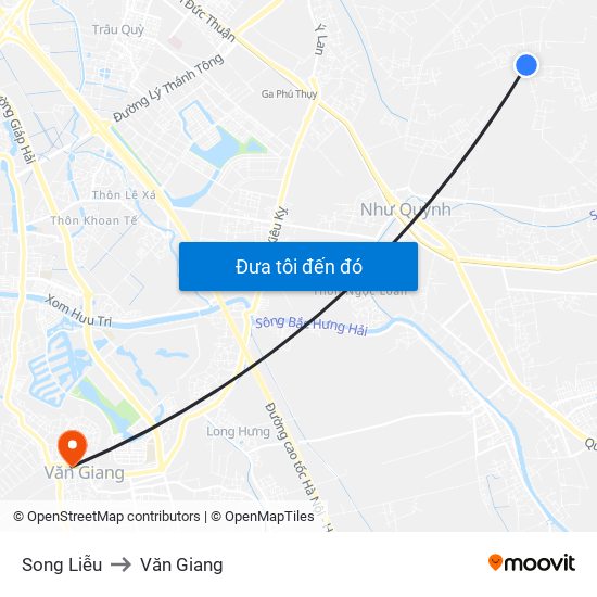 Song Liễu to Văn Giang map