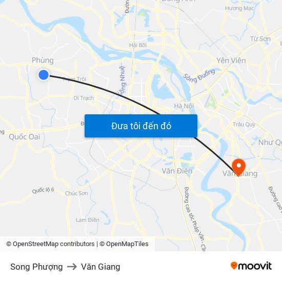 Song Phượng to Văn Giang map