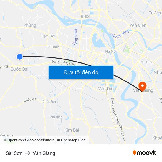 Sài Sơn to Văn Giang map