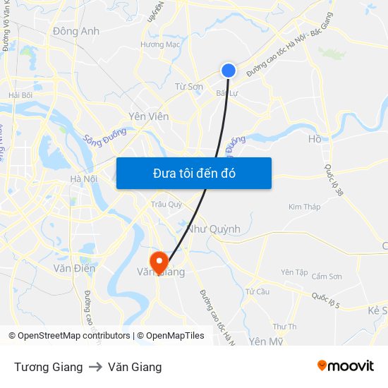 Tương Giang to Văn Giang map