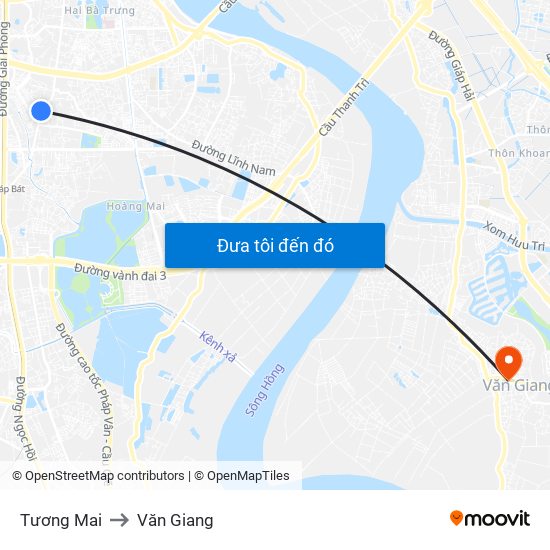 Tương Mai to Văn Giang map