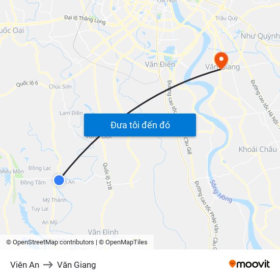 Viên An to Văn Giang map