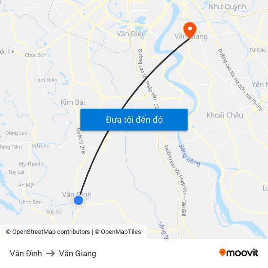 Vân Đình to Văn Giang map