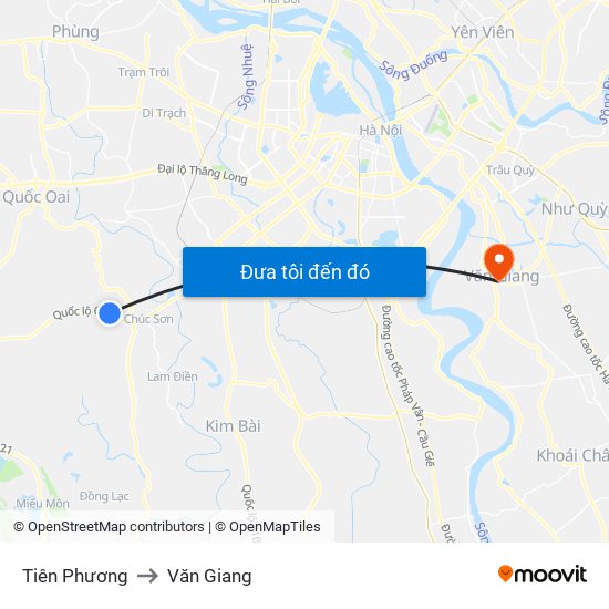 Tiên Phương to Văn Giang map