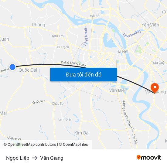 Ngọc Liệp to Văn Giang map