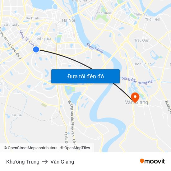 Khương Trung to Văn Giang map