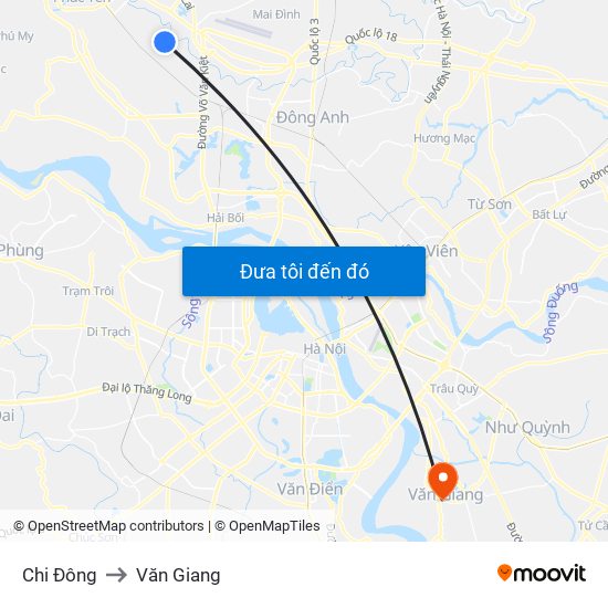 Chi Đông to Văn Giang map