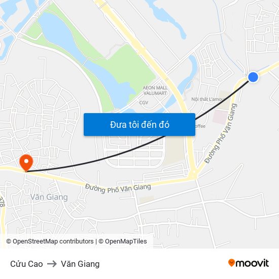 Cửu Cao to Văn Giang map