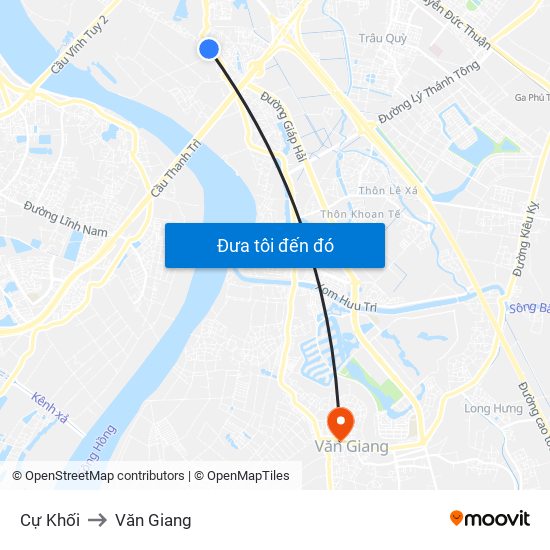 Cự Khối to Văn Giang map