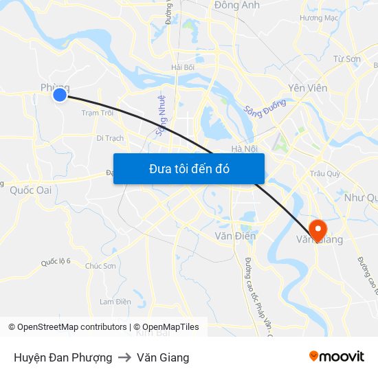 Huyện Đan Phượng to Văn Giang map