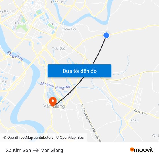 Xã Kim Sơn to Văn Giang map