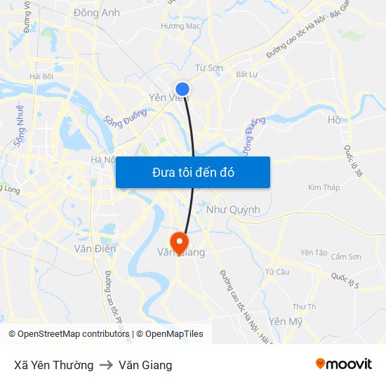 Xã Yên Thường to Văn Giang map