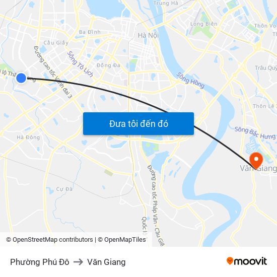 Phường Phú Đô to Văn Giang map