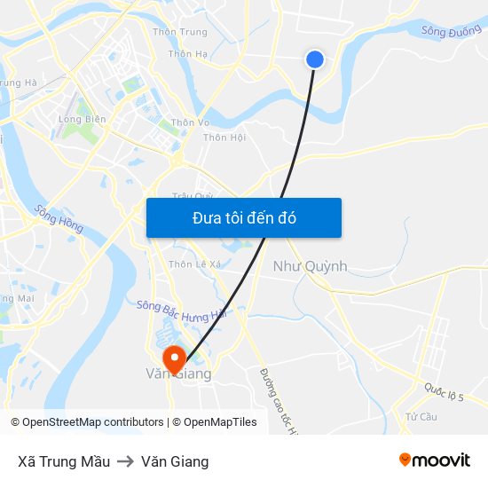 Xã Trung Mầu to Văn Giang map