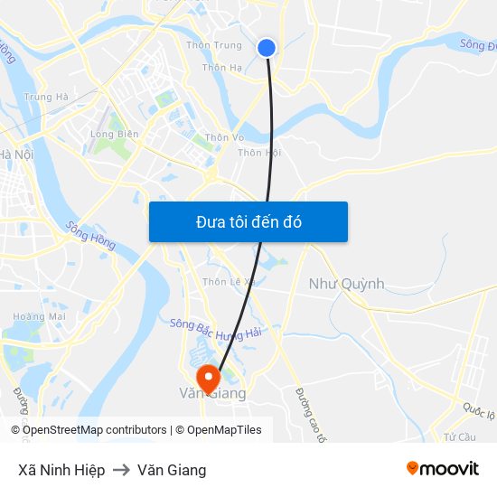 Xã Ninh Hiệp to Văn Giang map