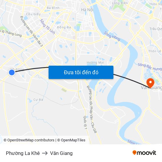 Phường La Khê to Văn Giang map