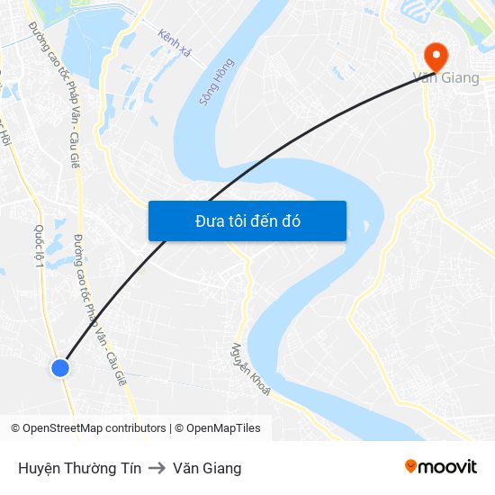 Huyện Thường Tín to Văn Giang map