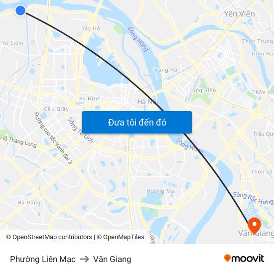 Phường Liên Mạc to Văn Giang map