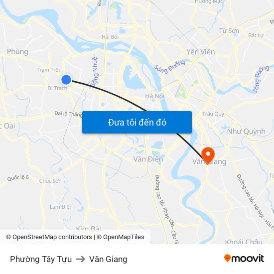 Phường Tây Tựu to Văn Giang map