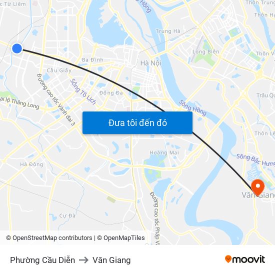 Phường Cầu Diễn to Văn Giang map