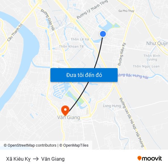 Xã Kiêu Kỵ to Văn Giang map