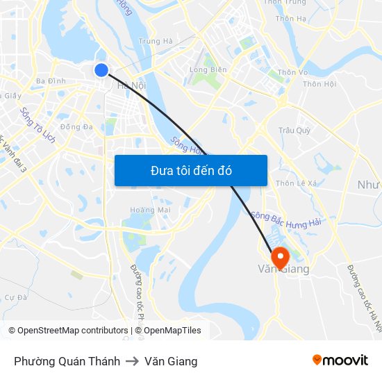 Phường Quán Thánh to Văn Giang map