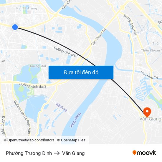Phường Trương Định to Văn Giang map
