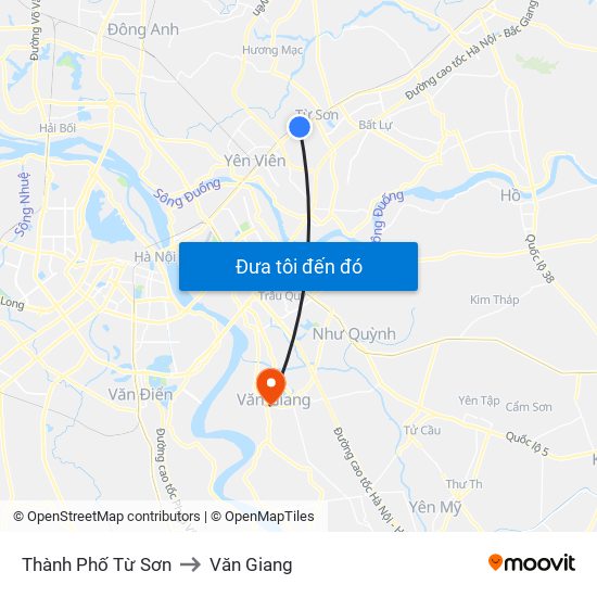 Thành Phố Từ Sơn to Văn Giang map