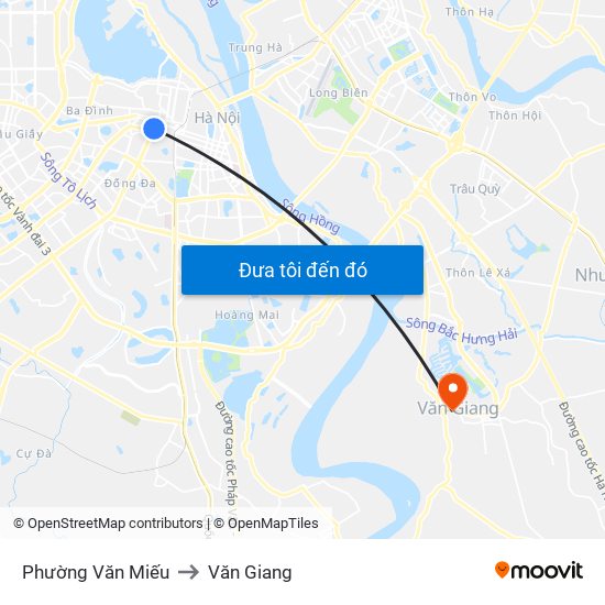 Phường Văn Miếu to Văn Giang map