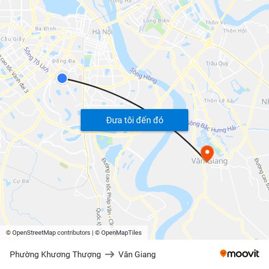 Phường Khương Thượng to Văn Giang map
