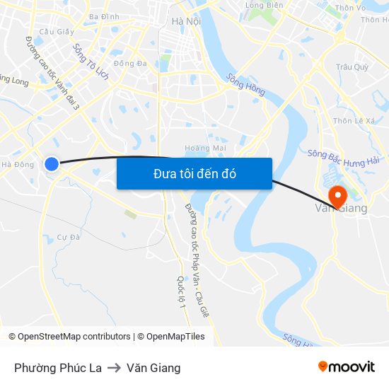 Phường Phúc La to Văn Giang map