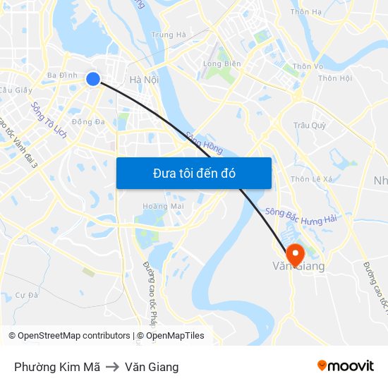 Phường Kim Mã to Văn Giang map