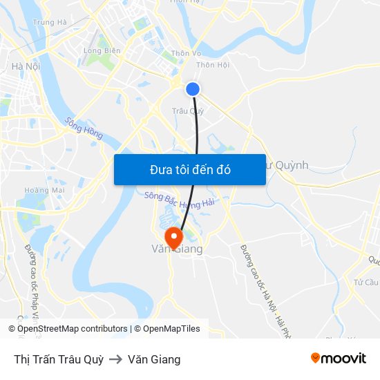 Thị Trấn Trâu Quỳ to Văn Giang map