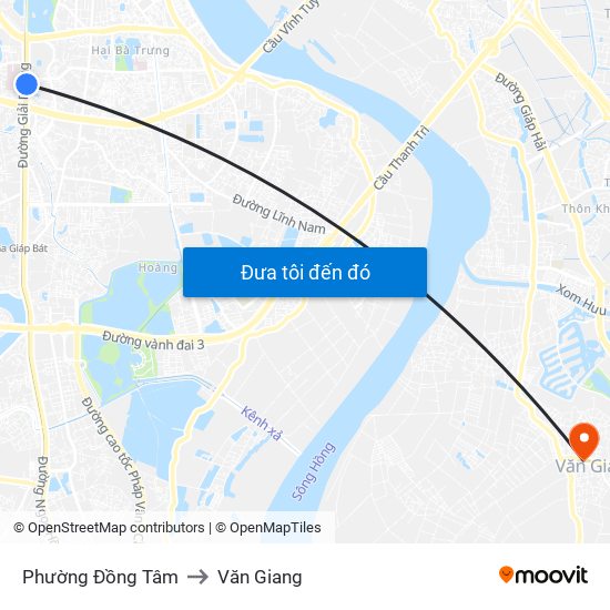 Phường Đồng Tâm to Văn Giang map