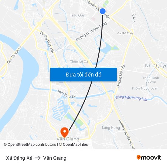 Xã Đặng Xá to Văn Giang map