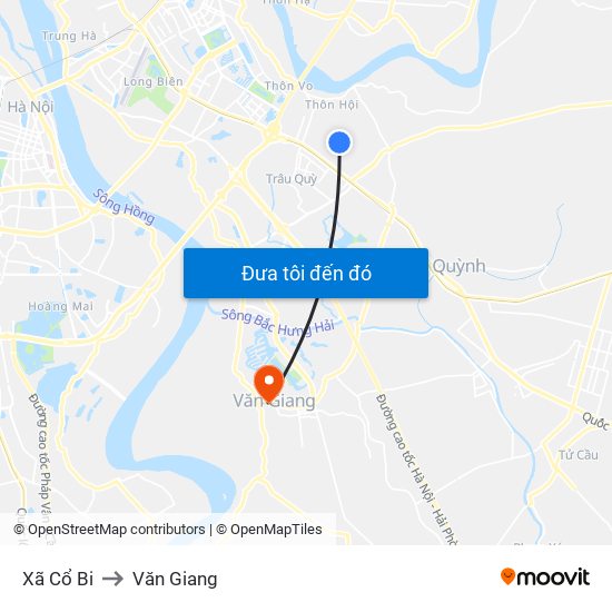 Xã Cổ Bi to Văn Giang map