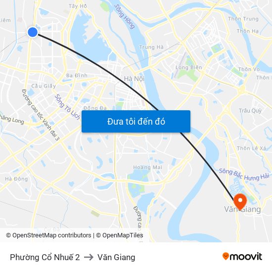 Phường Cổ Nhuế 2 to Văn Giang map
