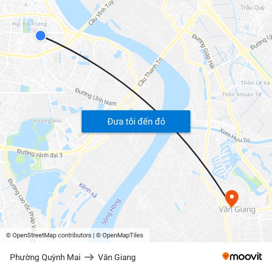 Phường Quỳnh Mai to Văn Giang map
