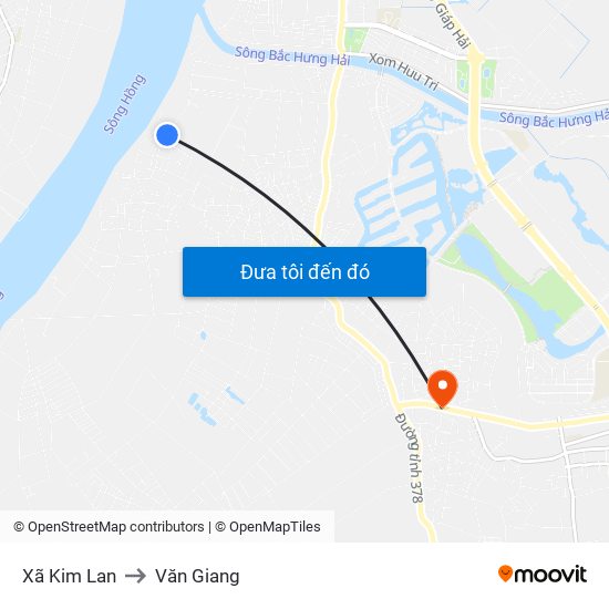 Xã Kim Lan to Văn Giang map