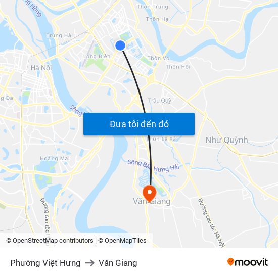 Phường Việt Hưng to Văn Giang map