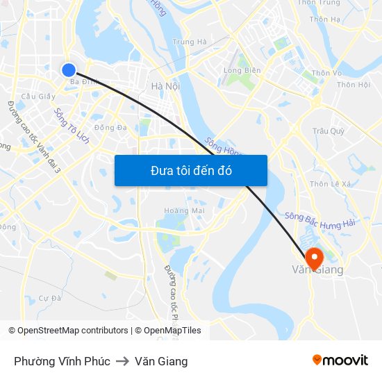Phường Vĩnh Phúc to Văn Giang map