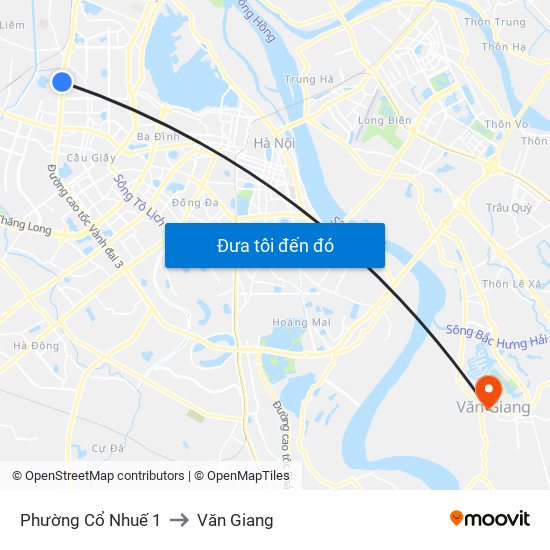 Phường Cổ Nhuế 1 to Văn Giang map