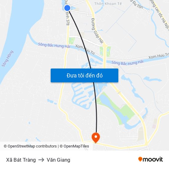 Xã Bát Tràng to Văn Giang map